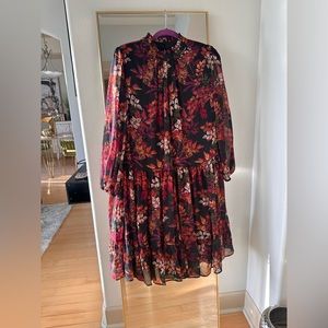 Floral print long sleeve dress